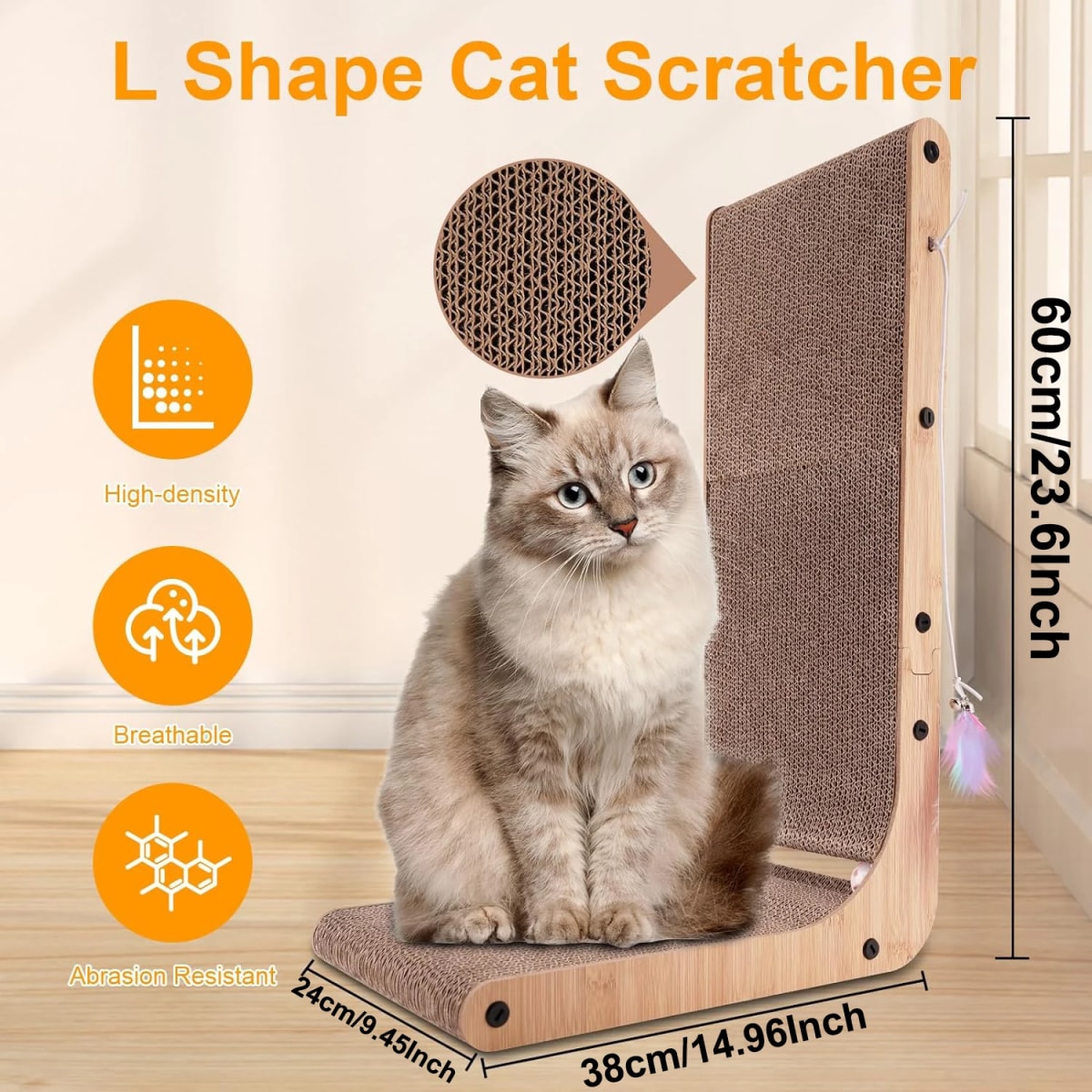 L-Shape Cat Scratcher - Save Your Furniture